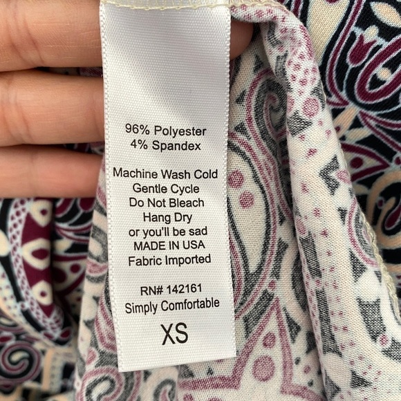 Lularoe Maxi Skirt Purple Cream Print XS - Picture 5 of 9